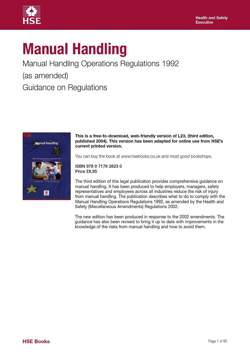 The Manual Handling Operations Regulations